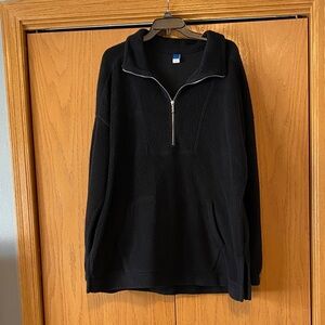 Old Navy Women’s Black Fleece 1/4 Zip-Up Sweater